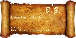 Bergler Zéta névjegykártya